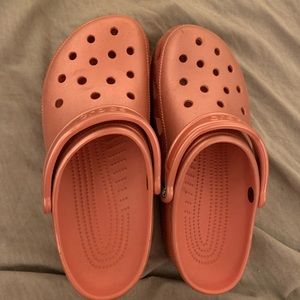 Pink metallic women’s crocs